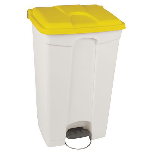 Collecteur Step-on Blanc Et Jaune 90l - Manutan
