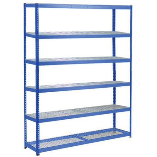 Rayonnage Rapid 1 2440x1525x610 6 Tab Grillagée Bleu