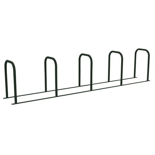 Abri Plus - Borne à vélos en U reliée 5 places - Acier galvanisé époxy vert sapin - 4200mm x 550mm x 850mm - Durable et recyclable