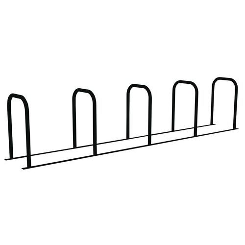 Abri Plus - Borne à vélos en U reliée 5 places - Acier galvanisé noir - 4200mm x 550mm x 850mm - Robuste et durable