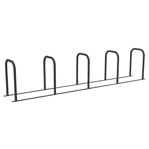 Abri Plus - Borne à vélos en U reliée 5 places - Acier galvanisé époxy anthracite - 4200x550x850 mm - Durable et recyclable