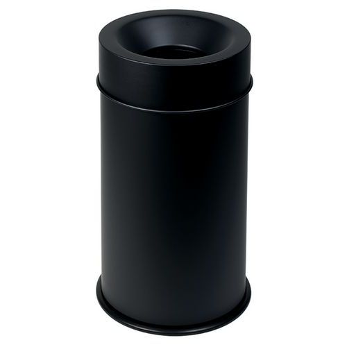 Corbeille Noir Anti-feu Avec Couvercle Noir 50l
