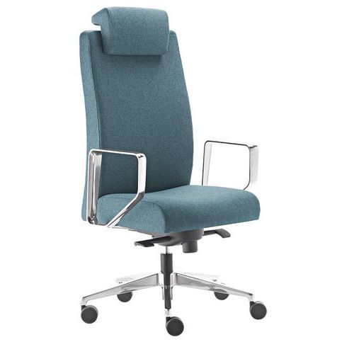 Fauteuil De Direction Bost Tissu - Bleu Chiné - Sokoa