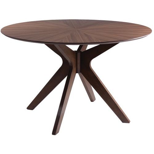Table Réunion Carmel Ã˜ 120 Cm Plateau Plaqué Noyer