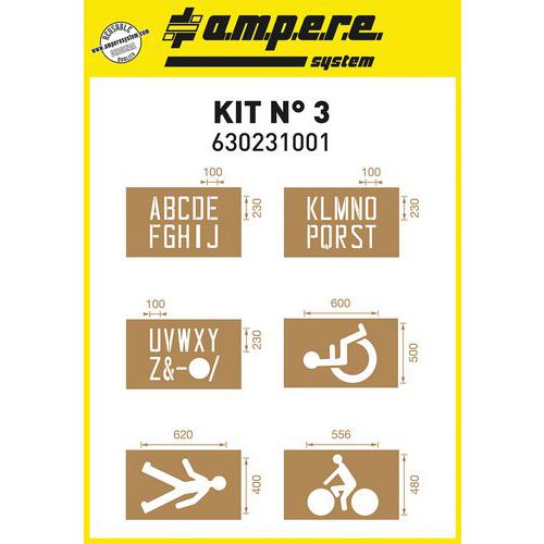 Jeu de pochoirs n° 3 - Ampere System Jeu de pochoirs n° 3 - Ampere System