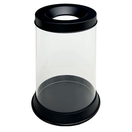 Medial - Corbeille anti-feu transparente 110L - Métal Acier - Grande capacité - Recyclable