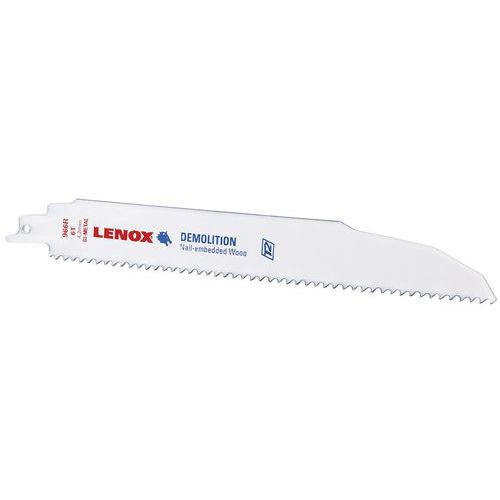 Lenox - Lame scie sabre démolition bi-métal PowerBlast 229mm 6TPI - 1.6mm épaisseur - Idéal pour démolition