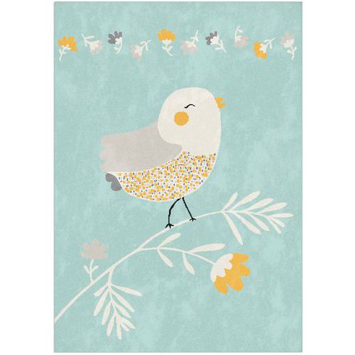 Tapis Oiseau 120x170 Cm - Bleu Clair