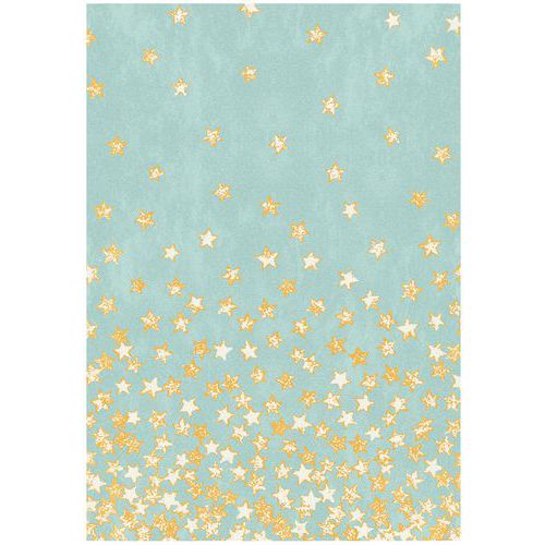 Tapis Feuilles 120x170 Cm - Bleu Clair