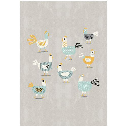 Tapis Poules 120x170 Cm - Gris