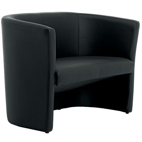Fauteuil Pio 2 Places - Similicuir Noir - Linea Fabbrica