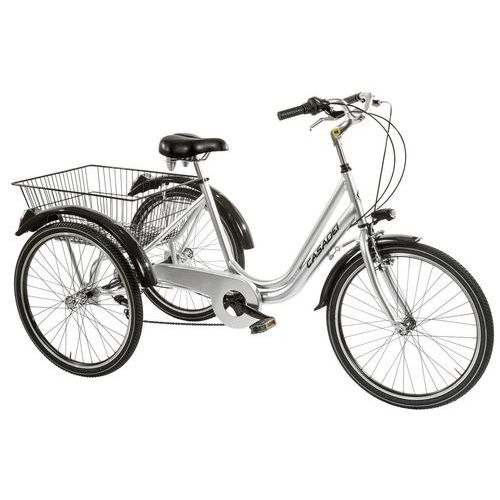 Casadei - Tricycle Adulte Argent 24 pouces - 6 vitesses - Confort et Stabilité