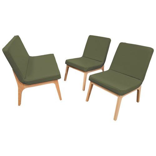 Pack Zelos Ss Surpiqûre 2 Chauffeuses+1 Banquette 2 P Hêtre Terre