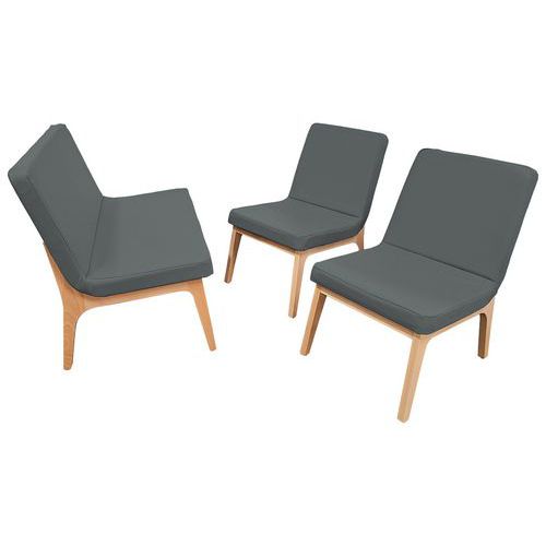 Pack Zélos Ss Surpiqûre:2 Chauf.s+1 Banquette 2 Pl Hêtre Cendre