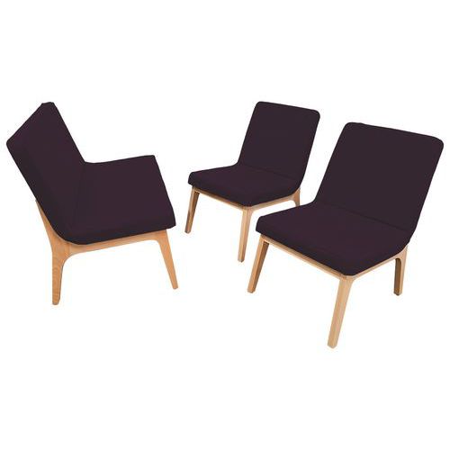 Pack Zelos Ss Surpiqûre :2 Chauffeuses+1 Banquette 2 P Hêtre Prune