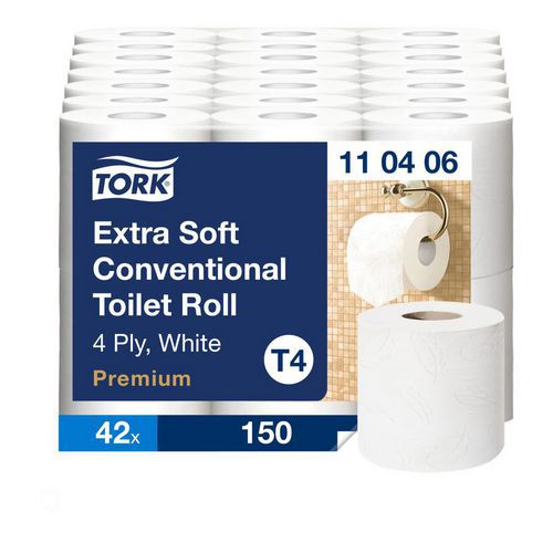 Rouleau Papier Toilette Extra Doux 4 Plis Blanc T4 Premium