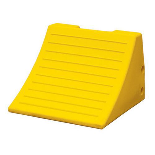 Checkers - Cale roue poids lourds 38cm Jaune - 1 pièce - Sécurité et Stabilité