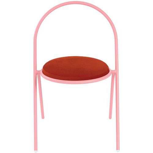 Chaise Galette Simili-cuir Saturne Lot De 2 - Rose - Rouille