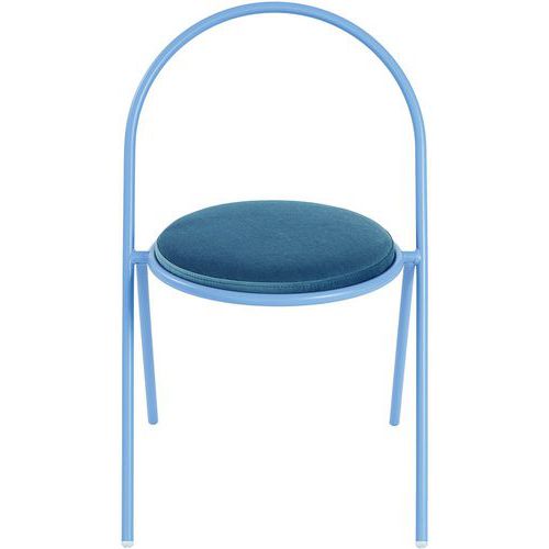 Chaise Galette Velours Saturne - Lot De 2 - Bleu - Bleu