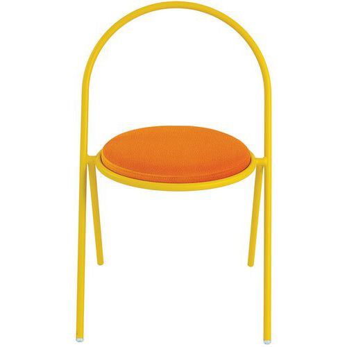 Chaise Galette Simili-cuir Saturne Lot De 2 Safran