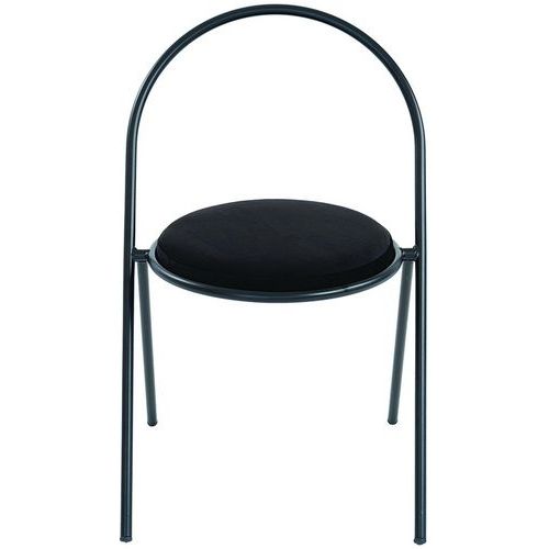 Chaise Galette Velours Saturne - Lot De 2 - Noir