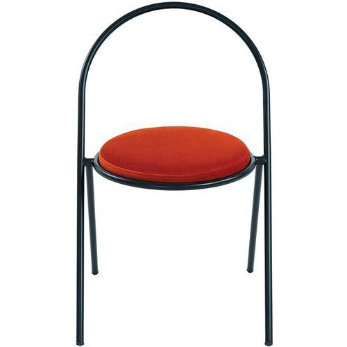 Chaise Galette Velours Saturne - Lot De 2 - Noir - Rouille