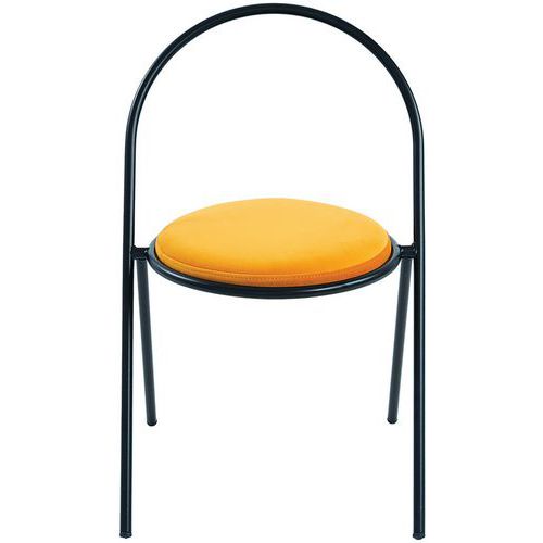 Chaise Galette Velours Saturne - Lot De 2 - Noir - Safran