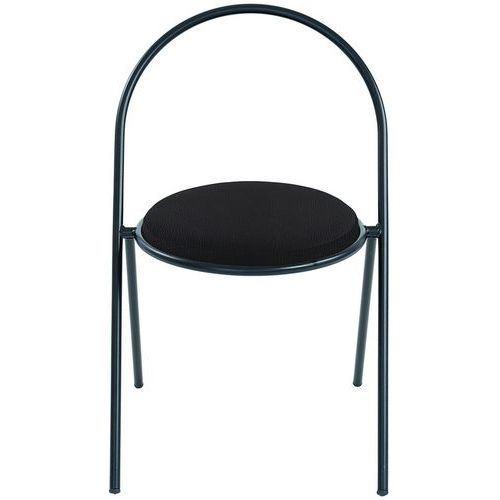 Chaise Galette Simili-cuir Saturne - Lot De 2 - Noir