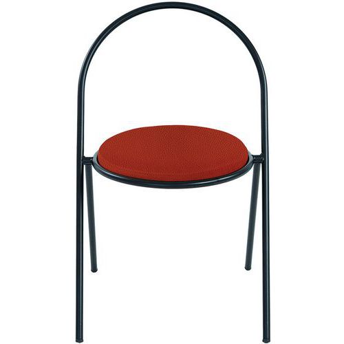 Chaise Galette Simili-cuir Saturne Lot De 2 - Noir - Rouille