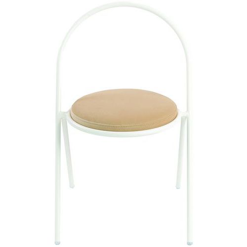 Chaise Galette Velours Saturne - Lot De 2 - Blanc - Ivoire