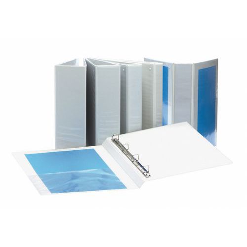 Classeur Plastique A4 Blanc Dos 50mm 4 Anneaux En 30mm