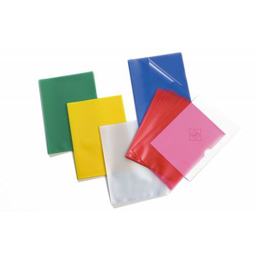 Sachet de 10 pochettes coin polypropylène ouverte sur 2 côtés, incolore, 22 x 31 cm thumbnail image 1