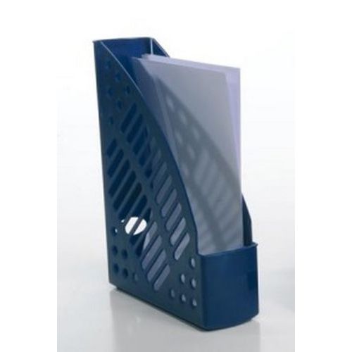 Porte revues en plastique recyclable, antichoc, avec trou de préhension 32x24,5x7 cm - Bleu thumbnail image 1