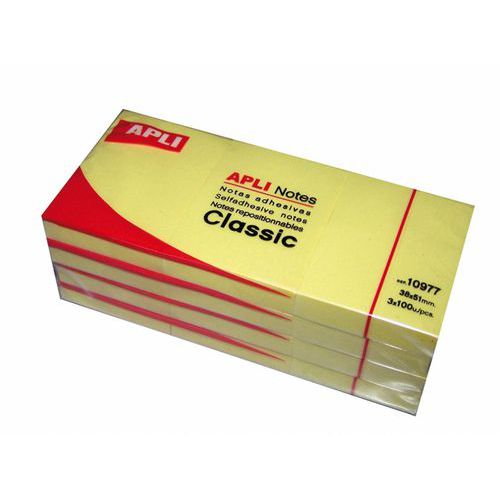 Bloc 100 feuilles de notes repositionnables 40x50 mm jaune (Lot de 12) thumbnail image 1