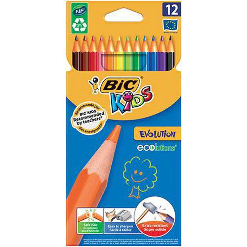 Etui carton 12 Crayons de couleur BIC KIDS Evolution Ecolutions thumbnail image 1
