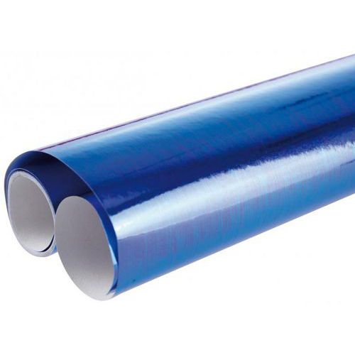 Rouleau de papier métallisé 2,00 x 0,70 m - bleu thumbnail image 1