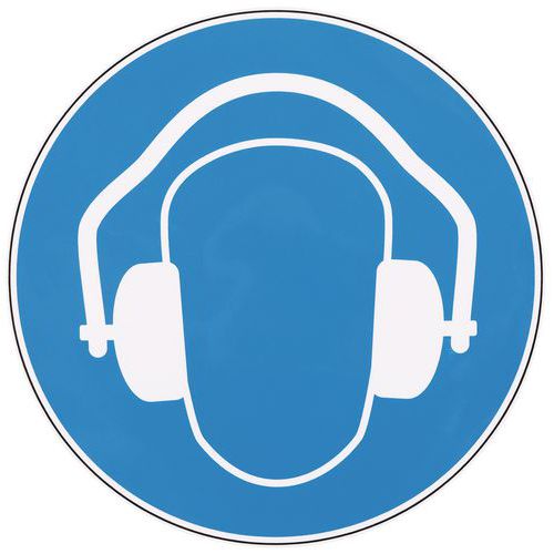 Panneau Protection Auditive Obligatoire - Adhésif 200 Mm