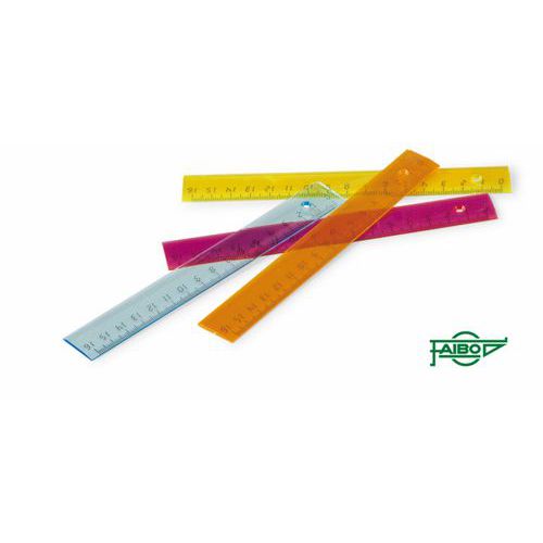 Boite 36 Règles Plates 16 Cm Couleurs Assorties