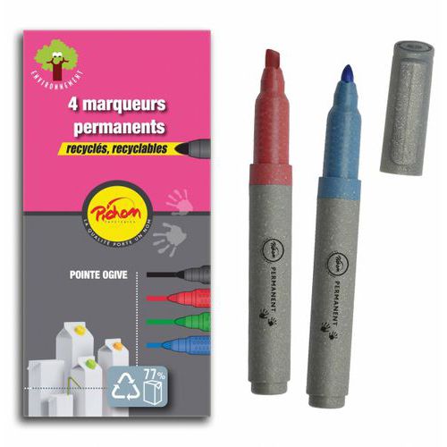 Boite 4 Marqueurs Pointe Ogive Assortis Pichon