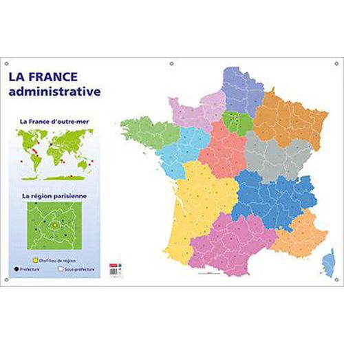 Carte murale muette France administrative thumbnail image 1