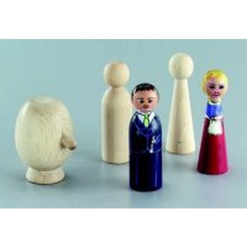 Pion figurine bois 90mm à décorer - homme thumbnail image 1