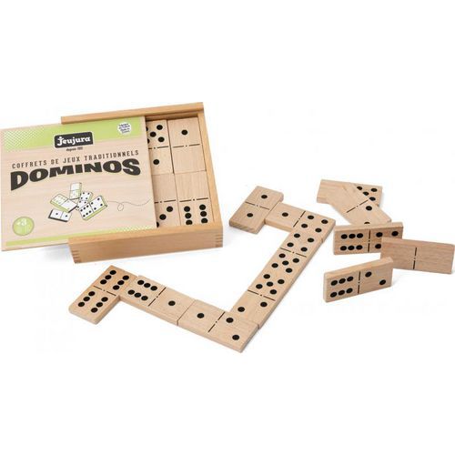 Coffret 28 grands dominos en bois thumbnail image 1