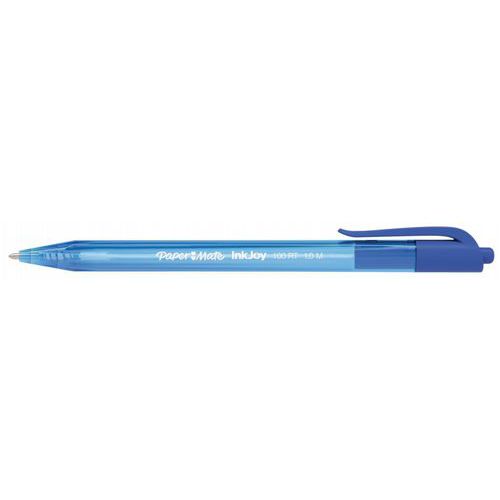 Paper Mate stylo bille à capuchon InkJoy 100 rétractable, pointe moyenne 1 mm - bleu thumbnail image 1