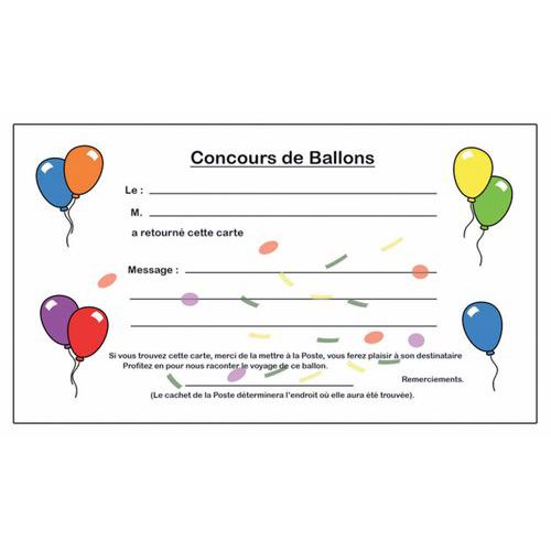 Carte de lâcher de ballons sans cavalier (Paquet de 100) thumbnail image 1