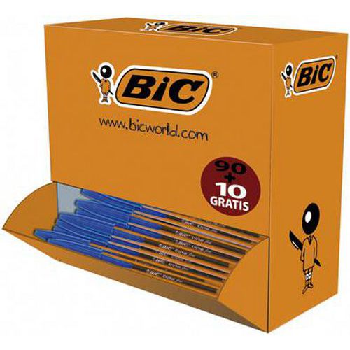 Stylo bille pointe fine Bic (Pack collectivité de 100) bleu thumbnail image 1