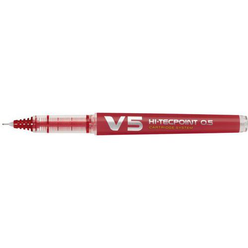 Stylo roller encre liquide Begreen Hi-Tecpoint V5 pointe 0.5 mm - rouge thumbnail image 1