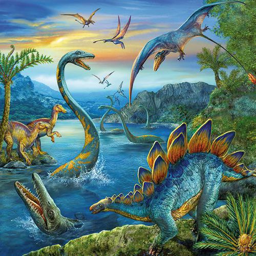 Puzzles 3 x 49 pièces fascination des dinosaures thumbnail image 1