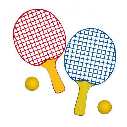 Mini-raquettes plastique type ping-pong (lot de 12) thumbnail image 1