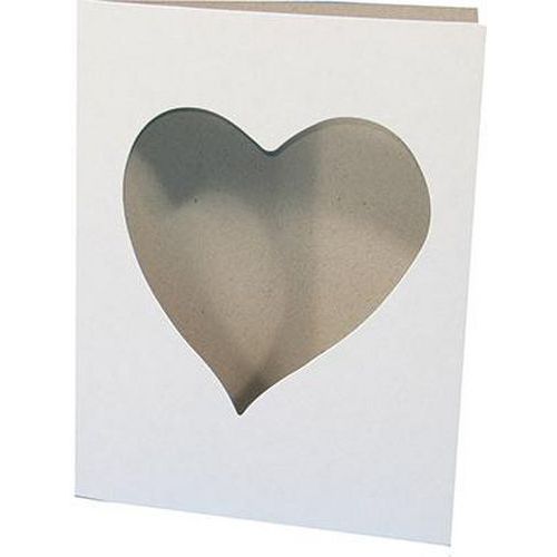 Carte cadre cœur à décorer en carton blanc 22 x 17 cm (Lot de 10) thumbnail image 1
