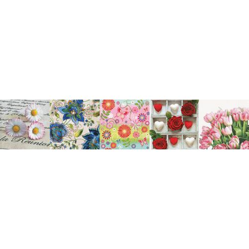 Paquet de 100 serviettes papier motifs fleurs thumbnail image 1